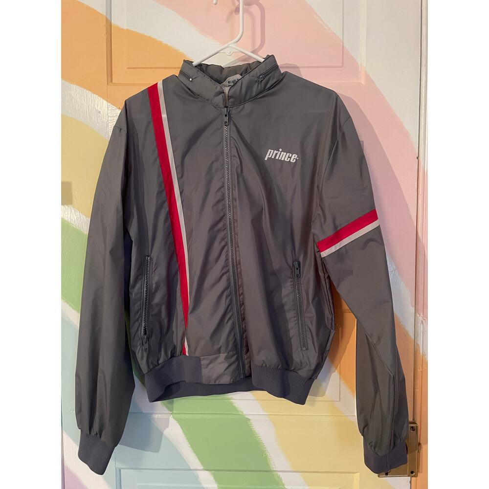 Vintage Prince Track Jacket Men Medium Retro 80s 90s Tennis Windbreaker